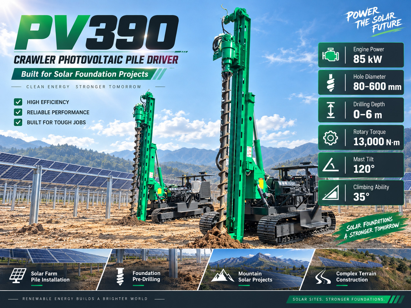 PV390 Photovoltaic Pile Driver