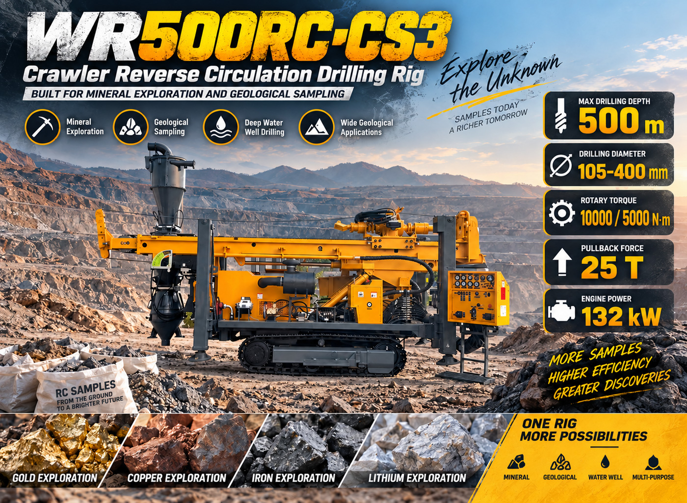 WR500RC-CS3 Reverse Circulation Drilling Rig