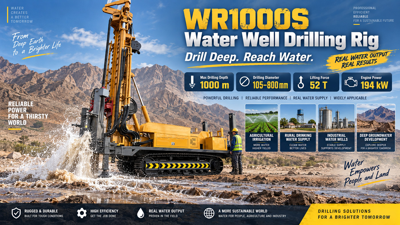 WR1000S Crawler-Mounted Water Well Drilling Rig