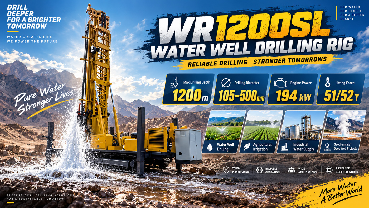 WR1200SL Crawler-Mounted Water Well Drilling Rig