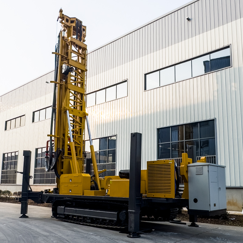 WR1200SL diesel-electric dual-power crawler water well drilling rig complete machine display
