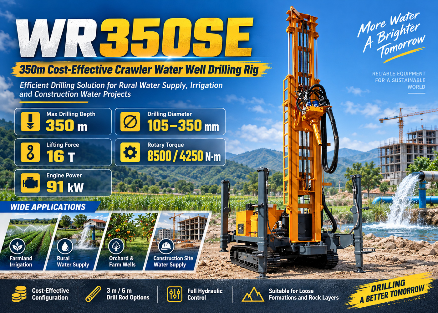 WR350SE Crawler-Mounted Water Well Drilling Rig
