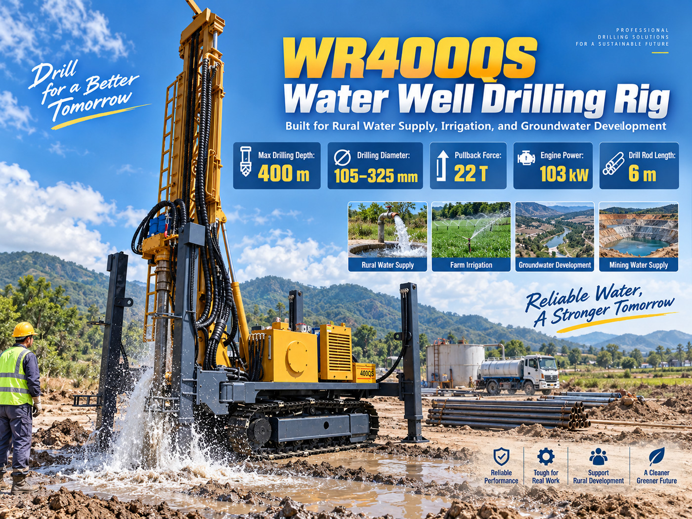 WR400QS Crawler-Mounted Water Well Drilling Rig