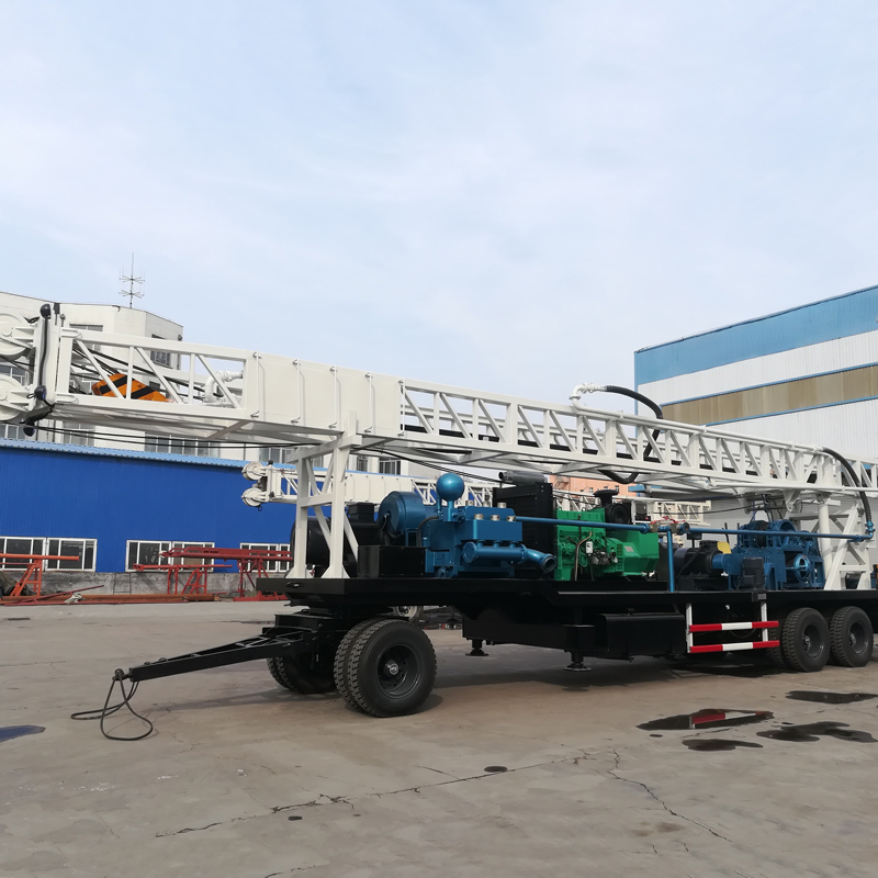 WRTR1000 Trailer-Mounted Rotary Table Water Well Drilling Rig Overall Display