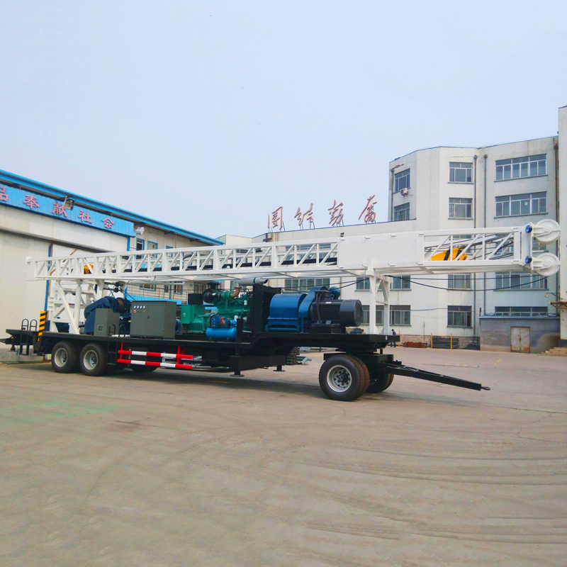 WRTR600 trailer-mounted rotary table water well drilling rig overall display