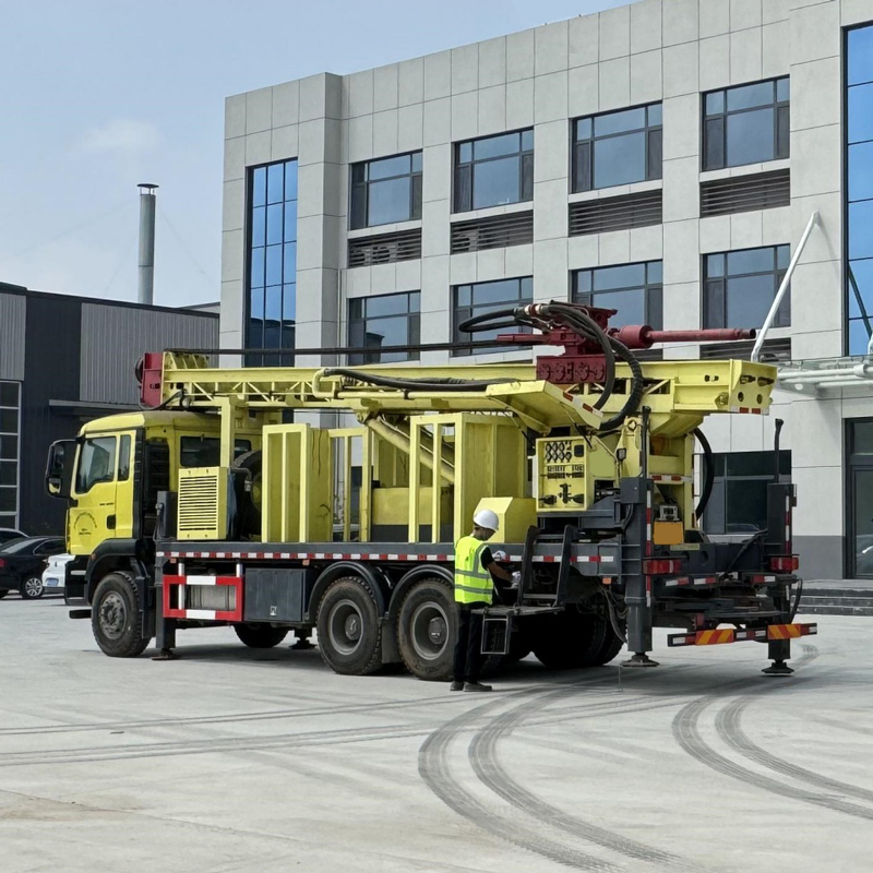 WRT1200 truck-mounted water well drilling rig relocation and construction